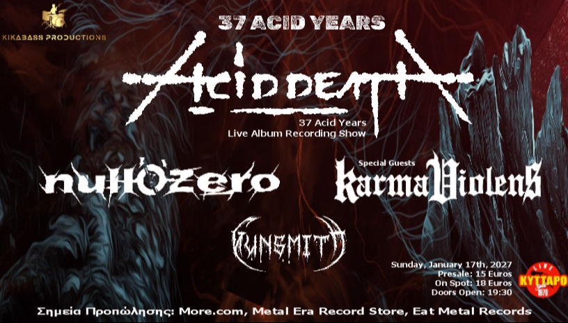 ACID DEATH / NULL O ZERO / KARMA VIOLENS / GUNSMITH στο ΚΥΤΤΑΡΟ live stage 